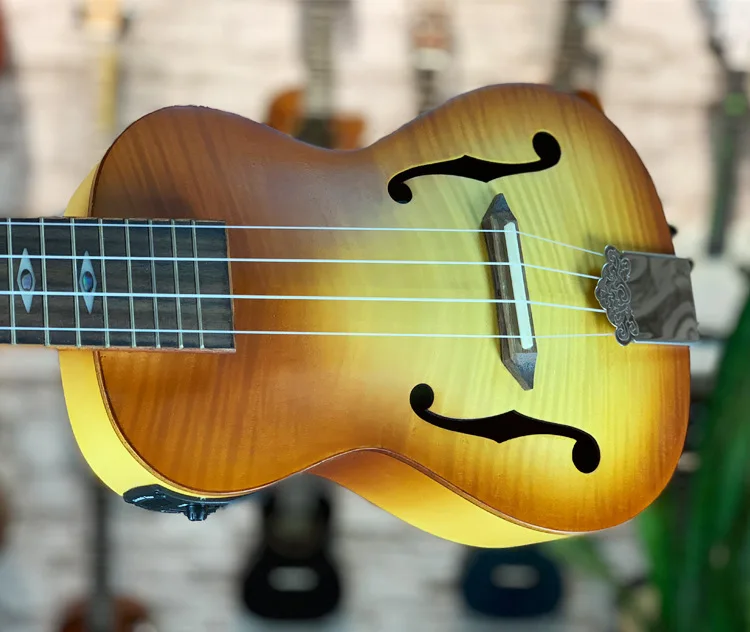 Джазовая укулеле 23 дюйма All Maple Mini Electri концертная акустическая гитара 4 струны Гавайская звукосниматель для путешествий музыкальная гитара