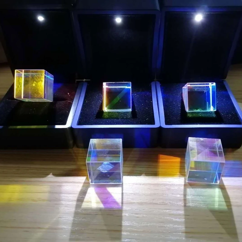 

Color-collecting Prism 6-sided Light Cube W/ Light Box Color Prism Square Prism Optical Glass Lens Experiment Instrument
