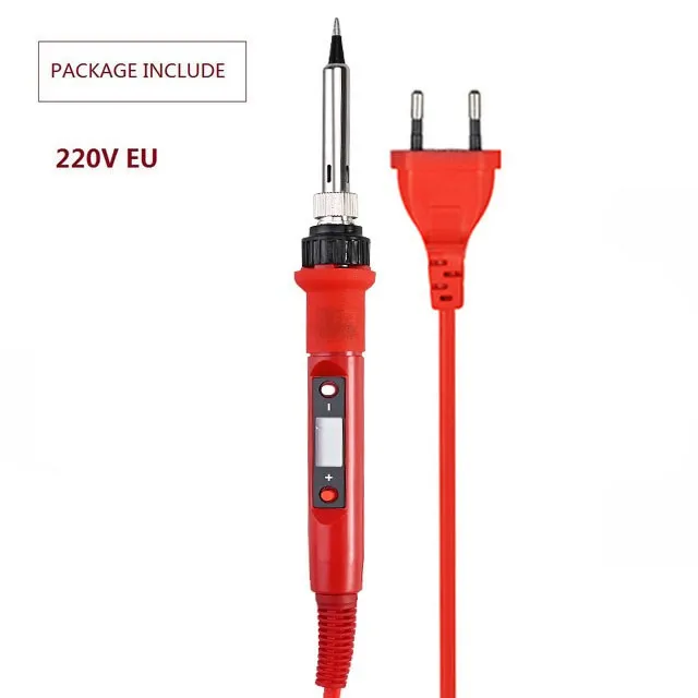 red EU 80W 220 В 80 Вт ЖК Электрический паяльник 110 В Регулируемая температура паяльник паяльная станция аксессуары от 180 до 480 по Цельсию - Цвет: red EU 80W