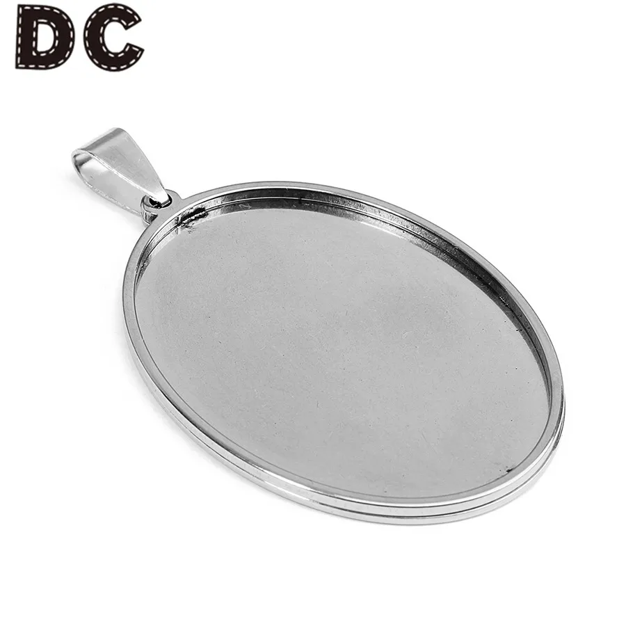 

Ciseng 5pcs 20-35mm Round Stainless Steel Pendant Blank Cabochon Base Setting Bezel DIY Jewelry Making Component