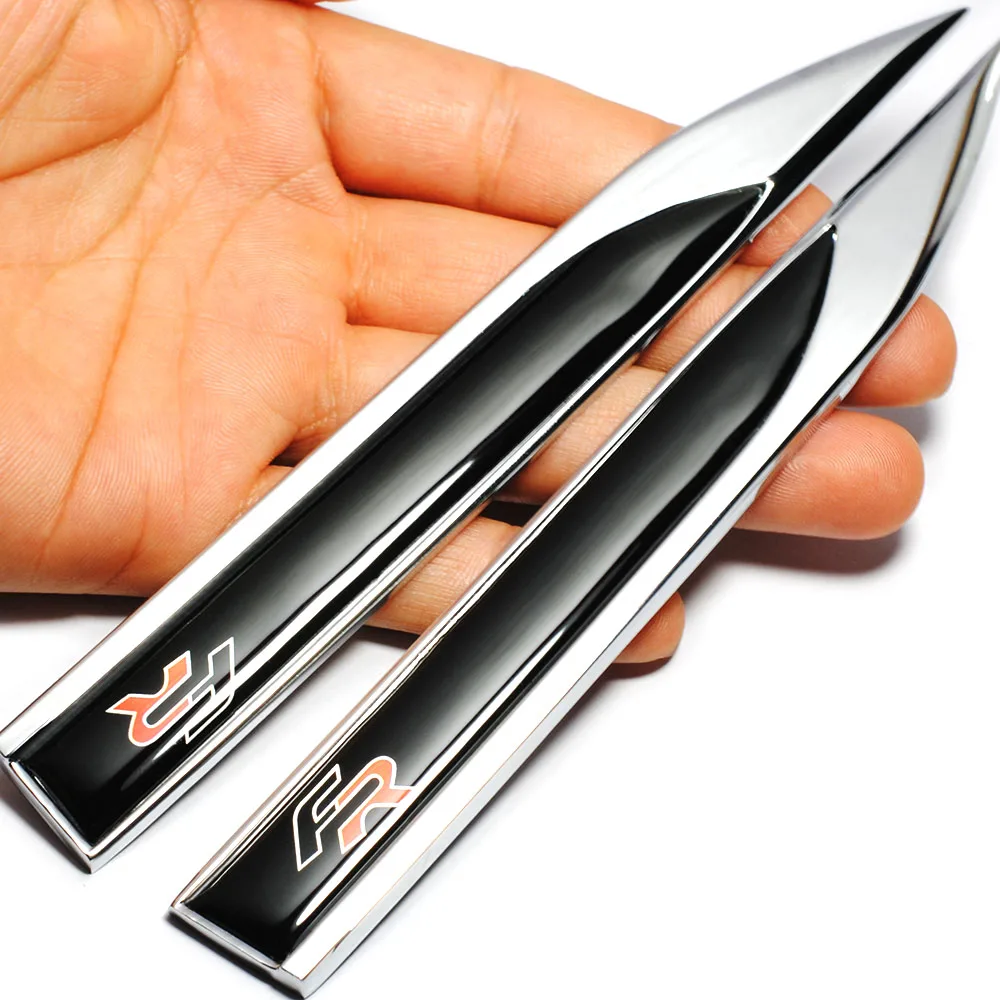 

1Pair Zinc Alloy PVC FR Logo Emblem Badge Decals 3D Metal Fender Side Sticker Car Sticker For Seat FR Leon Cupra Ibiza Altea Exe