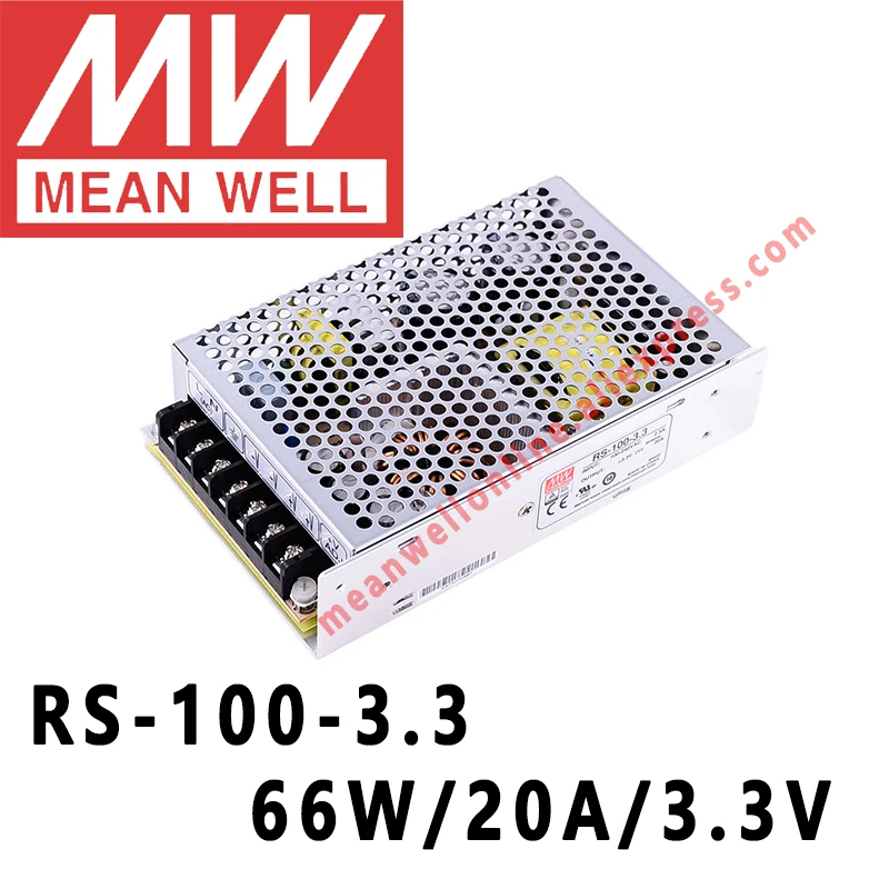 RS 100 3.3 Mean Well 66 W/20A/3 3 V DC одиночный выход импульсный источник питания meanwell интернет