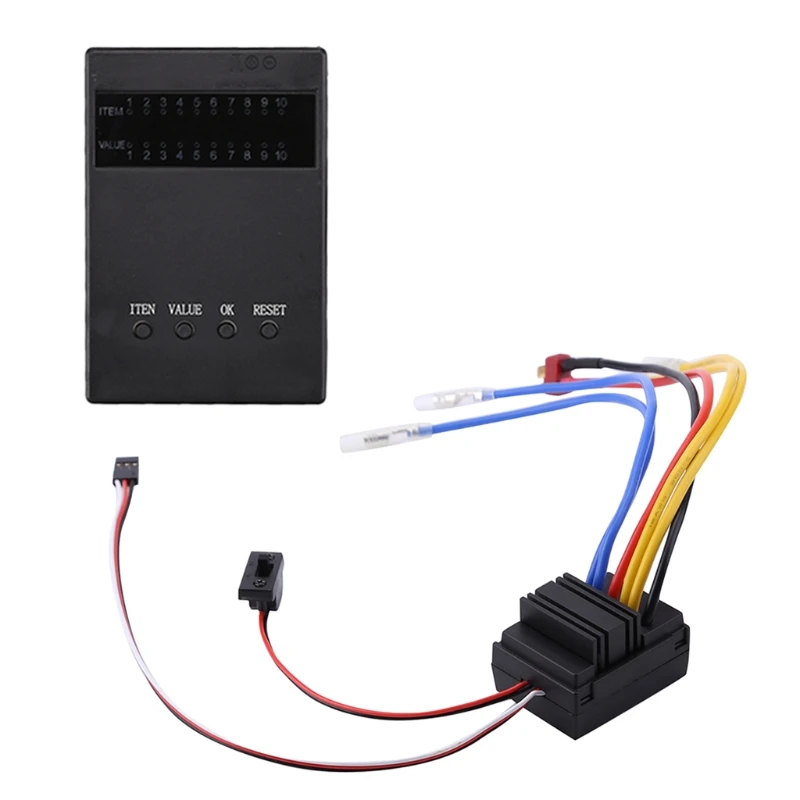 

80A Double Motor Brushed Climbing ESC Speed Controller for 1/8 RC Cars with Programming card