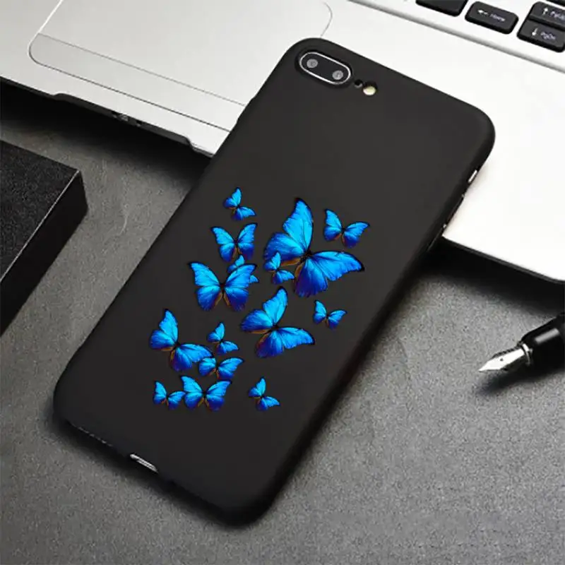 

Blue Butterfly Phone Case for iPhone 12 11 mini pro XS MAX 8 7 6 6S Plus X 5S SE 2020 XR