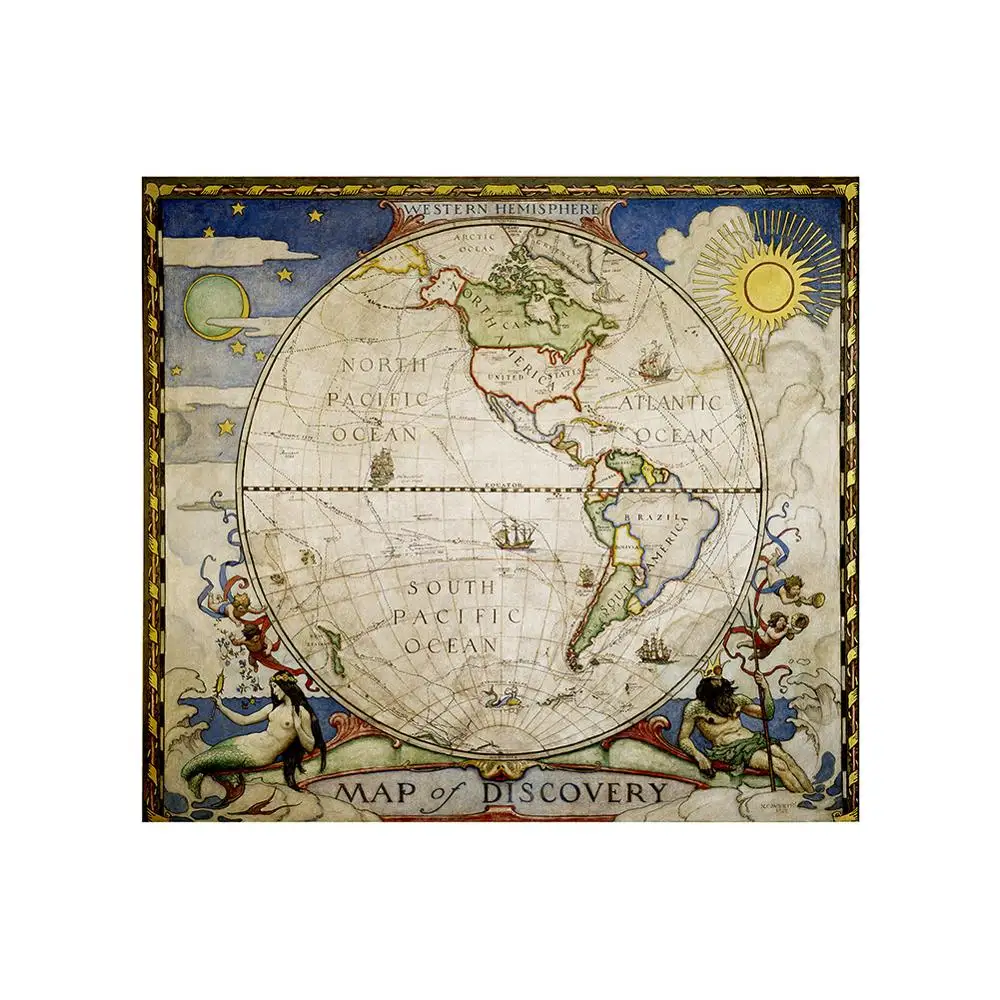 

Декоративная карта, 90x90 см, Нетканая, в средневековом стиле