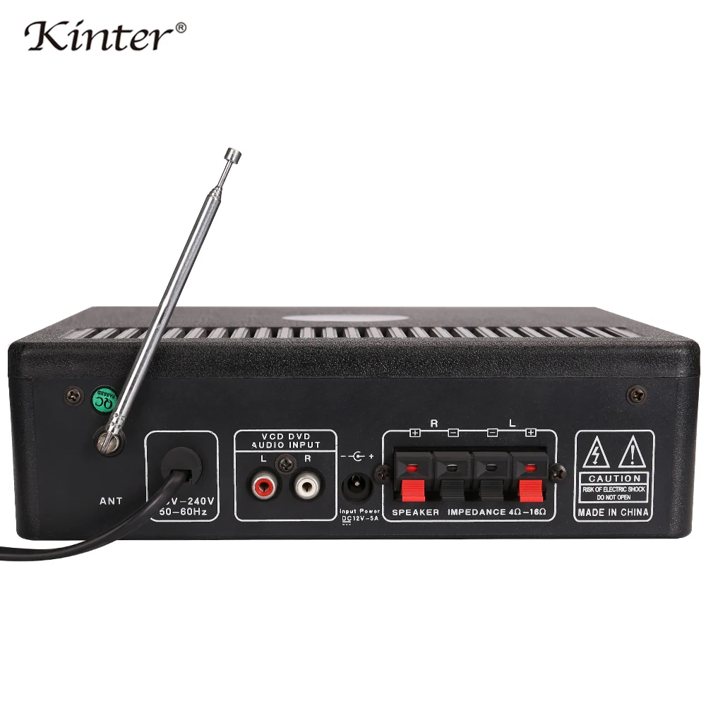 Kinter 008 усилитель караоке аудио 2 0 канал 30 Вт контроль басов ВЧ микрофон эхо