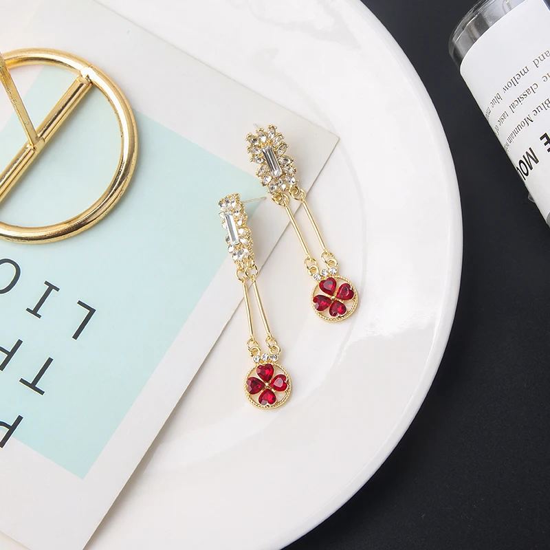 Новые корейские Металлические длинные Подвесные серьги MWsonya с кристаллами и