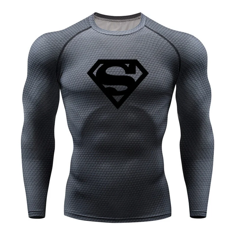 2019New поступление быстросохнущая компрессионная рубашка с длинными рукавами