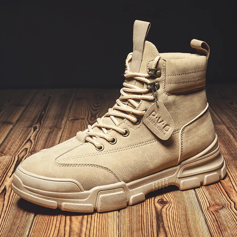 

Boots Men Luxury Brand Designer Martin Boots Men 2021 Fashion High-top Combat Boots Desert Training Leather Boots Camouflage