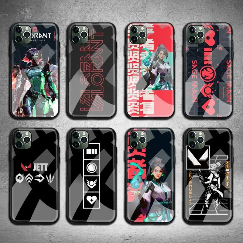 

Sage Valorant Phone Case Tempered Glass For iPhone 12 pro max mini 11 Pro XR XS MAX 8 X 7 6S 6 Plus SE 2020 case