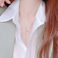 new luxury gold color bijou luxe transport bead pendant necklace design neck chain sexy girl jewelry opal women gift