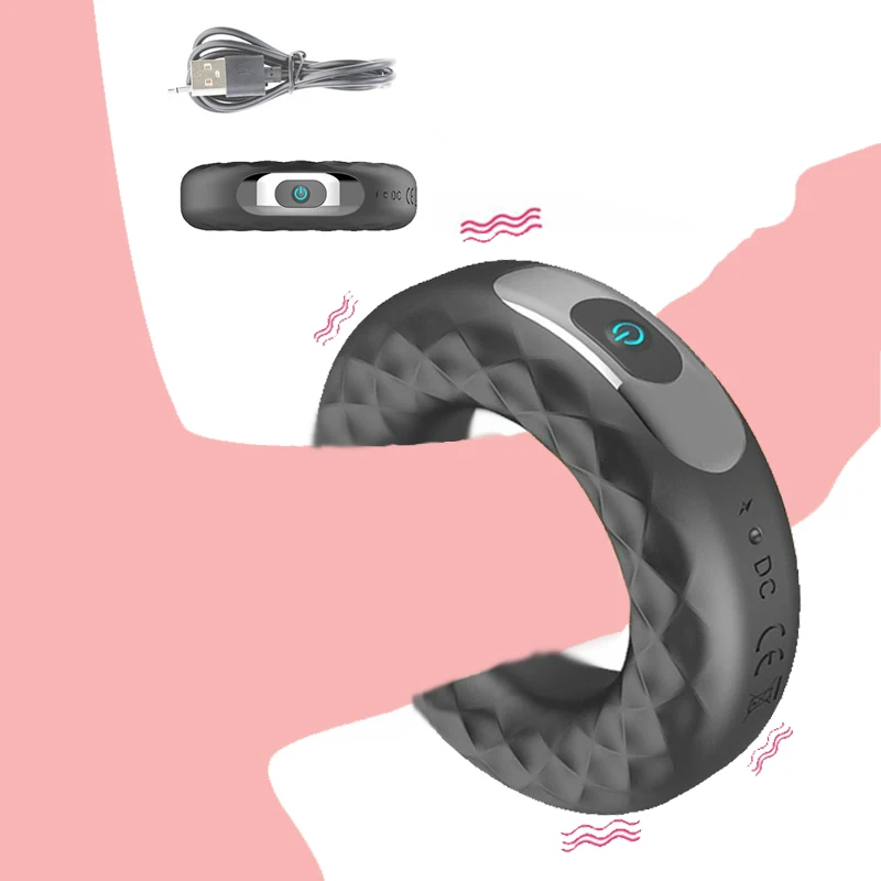 Вибрирующее кольцо для пениса задержки эякуляции Мужской мастурбатор с USB