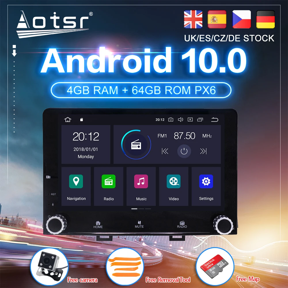 Android 10 для Kia RIO YB KX Cross 2016 - 2020 автомобильный DVD PX6 GPS навигация Carplay Авто Радио стерео