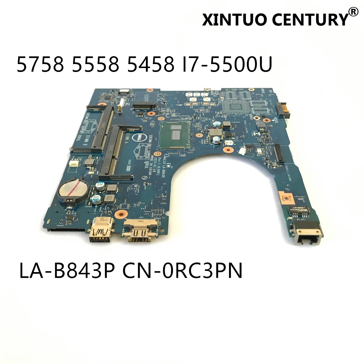 CN-0RC3PN 0RC3PN RC3PN AAL10 LA-B843P для Inspiron 17 5758 15 5558 Материнская плата ноутбука W/ SR23W I7-5500U