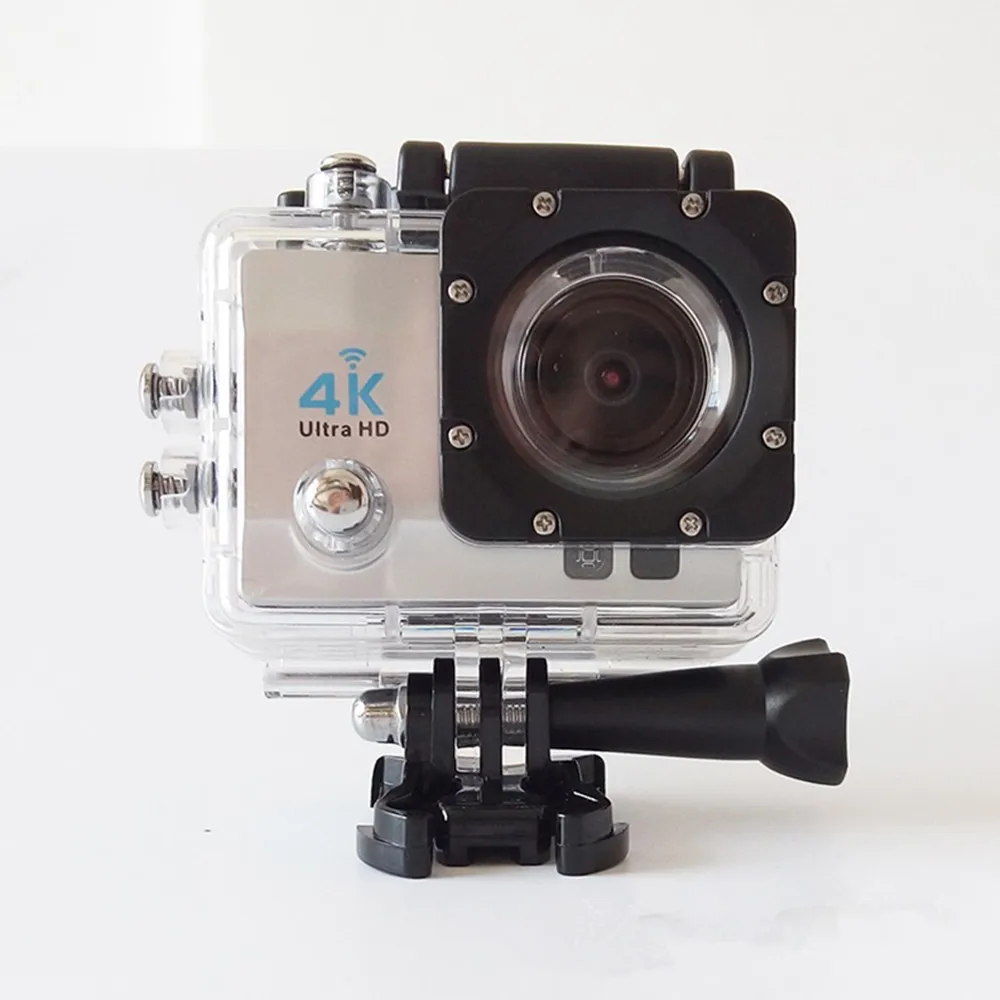 Серебристый Экшн-камера Ultra HD 4 K/30fps WiFi 2," 170D подводный водонепроницаемый шлем видео запись камера s Спортивная камера - Цвет: Серебристый
