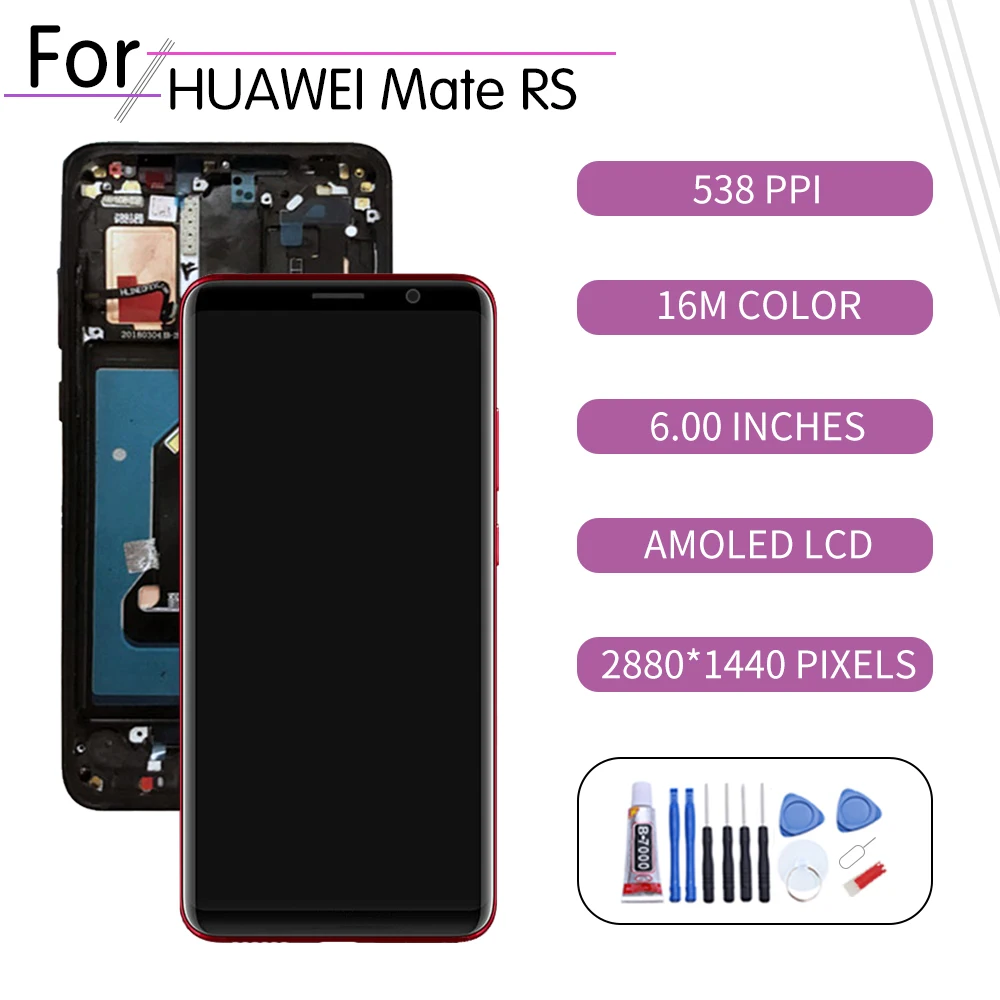 6 &quotоригинал для сенсорный экран дигитайзер сборки Huawei Mate RS ЖК дисплей с рамкой