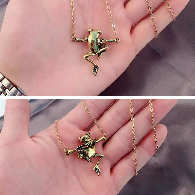 

Pretty Vintage Goth Frog Necklace For Women Vintage Animal Pendant Choker Necklaces Collar Chain Punk Female Jewelry Bijoux