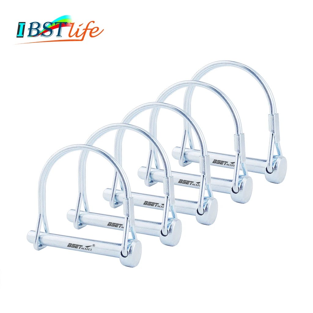 

5X Spring Carbon Steel PTO Pin Round Arch Wire Shaft Locking Lock Pin Safety Coupler Retainer Farm Trailers Wagons Lawn Garden