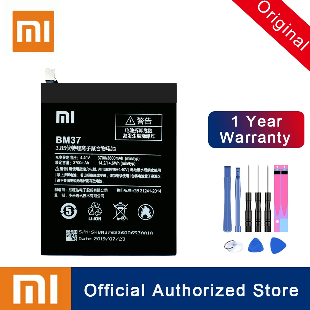 Xiao mi BM37 для Xiaomi mi 5S Plus сменная батарея 3800 мАч реальная емкость перезаряжаемая телефонная батарея Akku