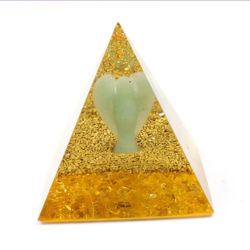 FYJS уникальный оргонит камень аметист и смола Пирамида духовный кулон прекрасный