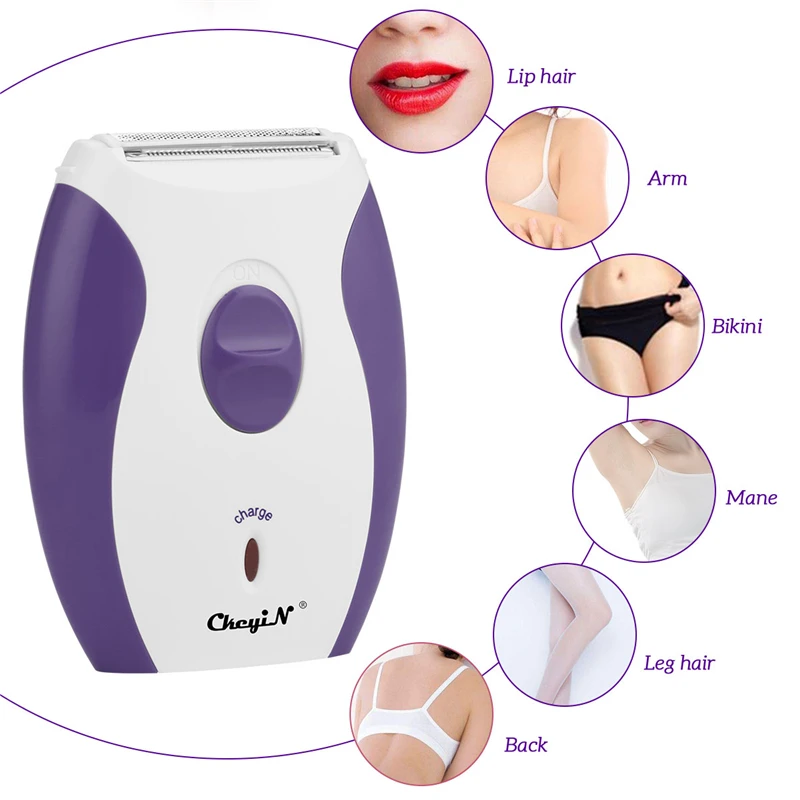 

CkeyiN Rechargeable Lady Shaver Hair Removal Clipper Device Women Epilator Electric Shaving Scraping Razor Depilation Remover
