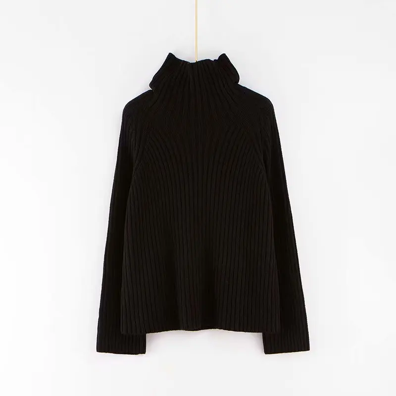 Элегантный женский пуловер с высоким воротом и Свитера Осень-Зима Свободный