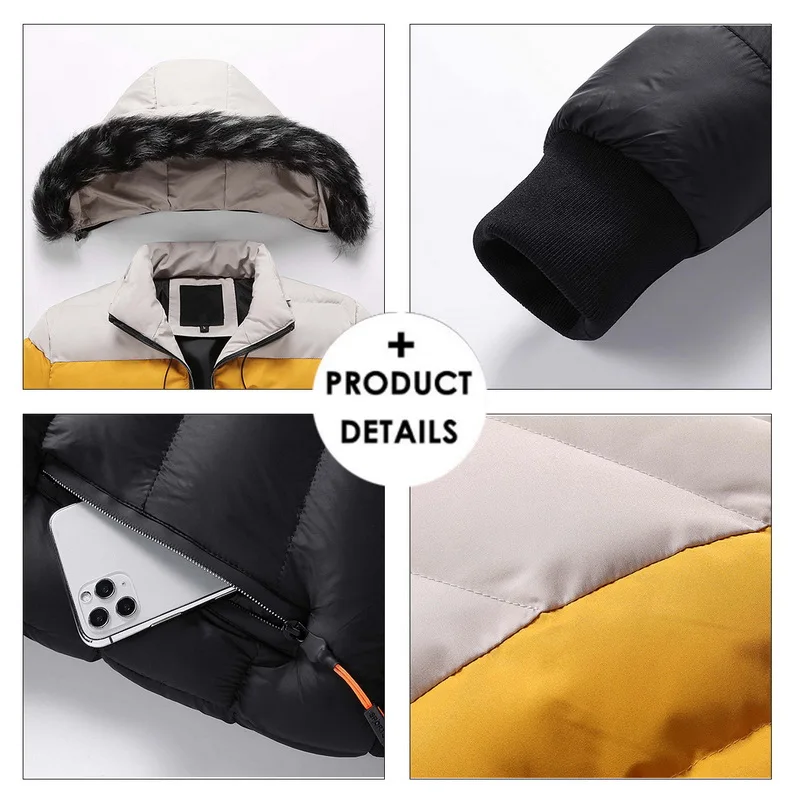 

Men 2020 Winter Hooded Fur Collar Parka Fashion Brand men's Warm Thicken Windproof Hat Parkas Jacket New Casual Hoodied Outwear