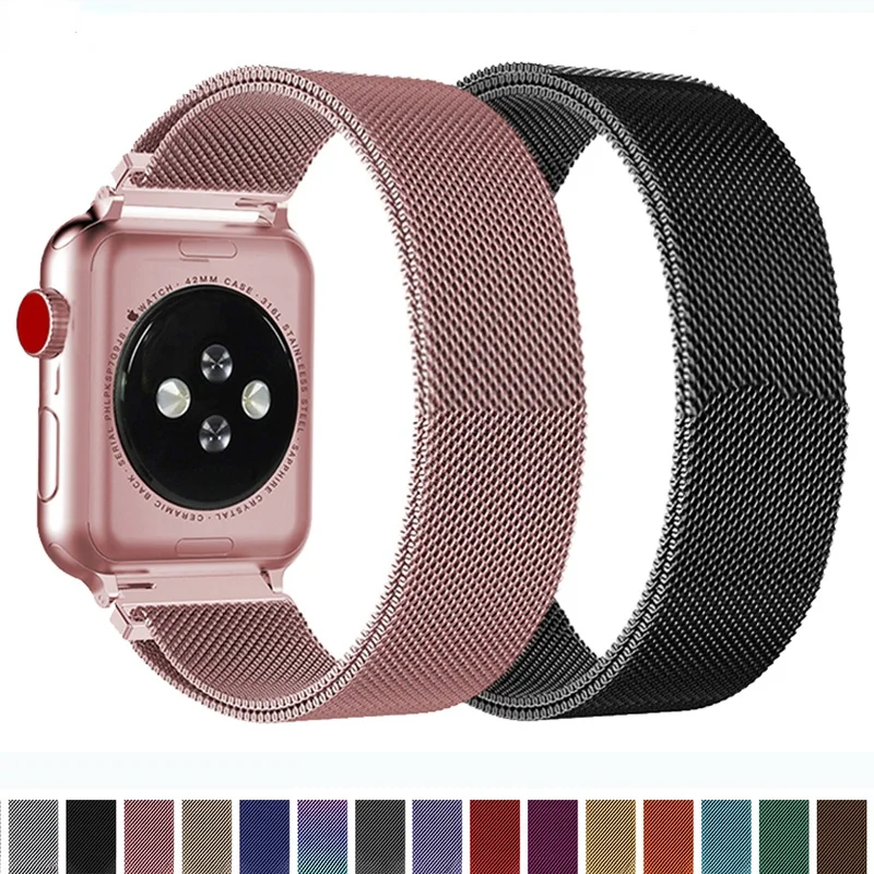 

Ремешок магнитный для Apple watch band 44 мм 40 мм, браслет из нержавеющей стали для iWatch Band 38 мм 42 мм, Apple watch Series es 5 4 3 se 6