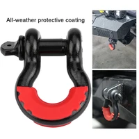 stainless steel car 34 inch 4 75t latch design d ring shackle with sheath for suv bearing capacity 4 75t kn