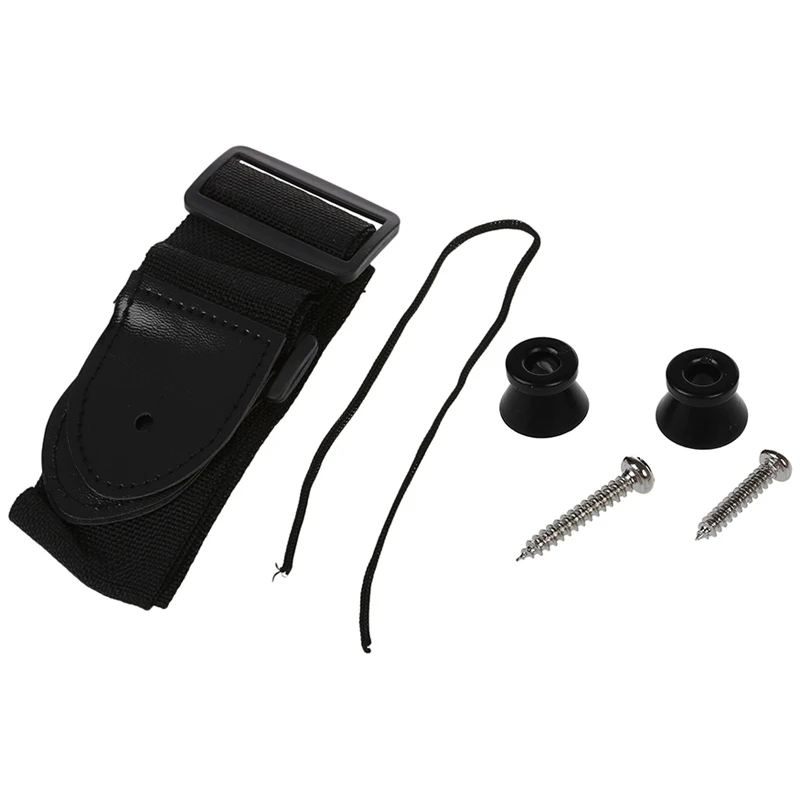 

1Pcs Adjustable Guitar Strap Band Acoustic Electric 132 x 6Cm & 2Pcs Electric Acoustic Guitar Bass Strap Button Screw Lock Pins