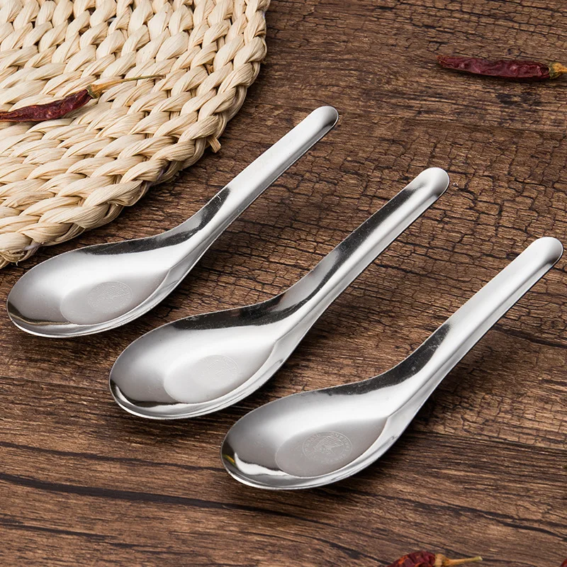 

Stainless Steel Spoon Western-style Home Children Students Meal Flat Spoon