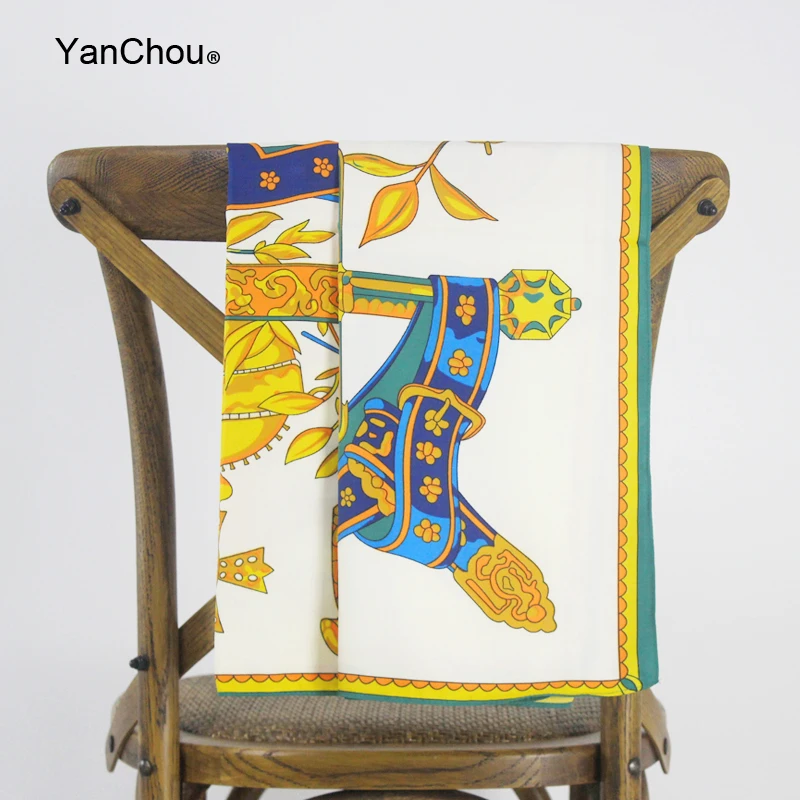 Квадратный шелковый саржевый шарф Женская шаль винтажные женские шарфы большого