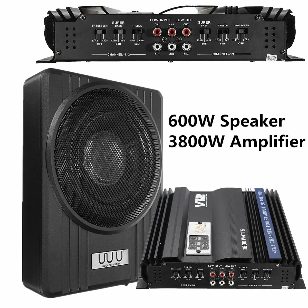 10дюймов 600 Вт активный сабвуфер автомобильный аудио динамик усилитель ультра