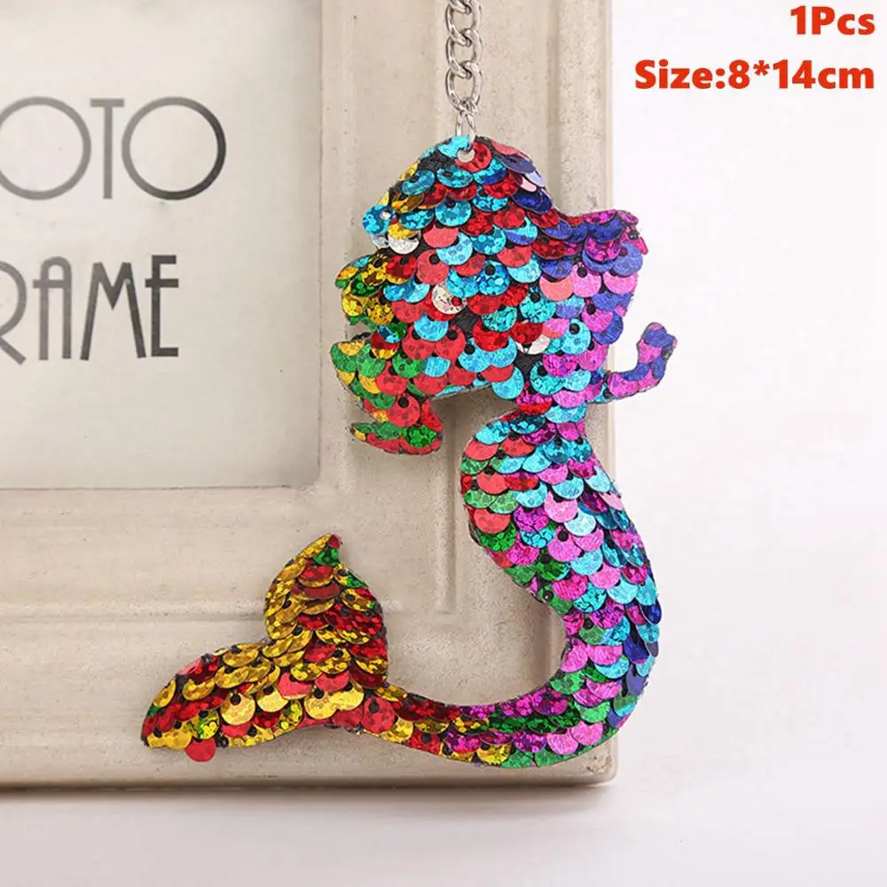 Mermaid Keychain 14 Taoup 1 шт. градиентный цвет блестки маленький брелок с хвостом русалки с днем рождения Русалка тема вечерние украшения для девочек детские украшения - Цвет: Mermaid Keychain 14