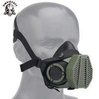 new tactical respirator half face gas mask replaceable canister airsoft protective mask for military hunting cs war games