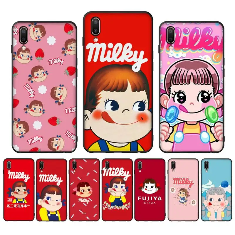 

Japan milk Chocolate dessert cute cartoon Peko fujiya Phone Case Case For Oppo Reno Realme C3 6Pro Cover For vivo Y91C Y17 Y19