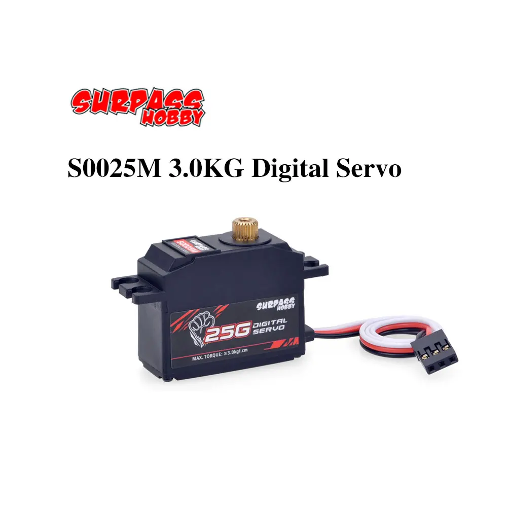 SURPASS Hobby S0025M Metal Gear 3.0KG Digital Servo for RC Airplane Robot 1/12 RC Monster Car Boat Duct Plane