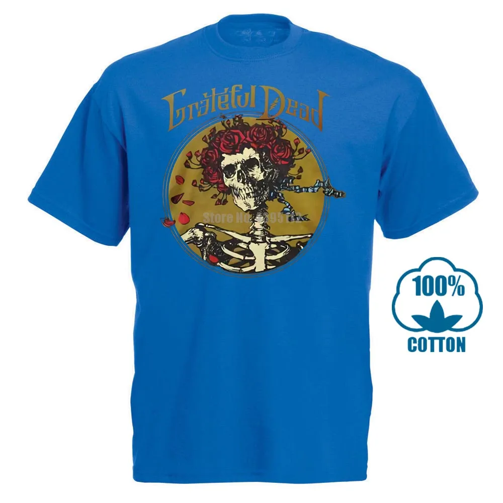 Синий Футболка Grateful Dead Grateful Skull M, L, Xl, 2Xl, фирменная новинка, Официальная футболка - Цвет: Синий