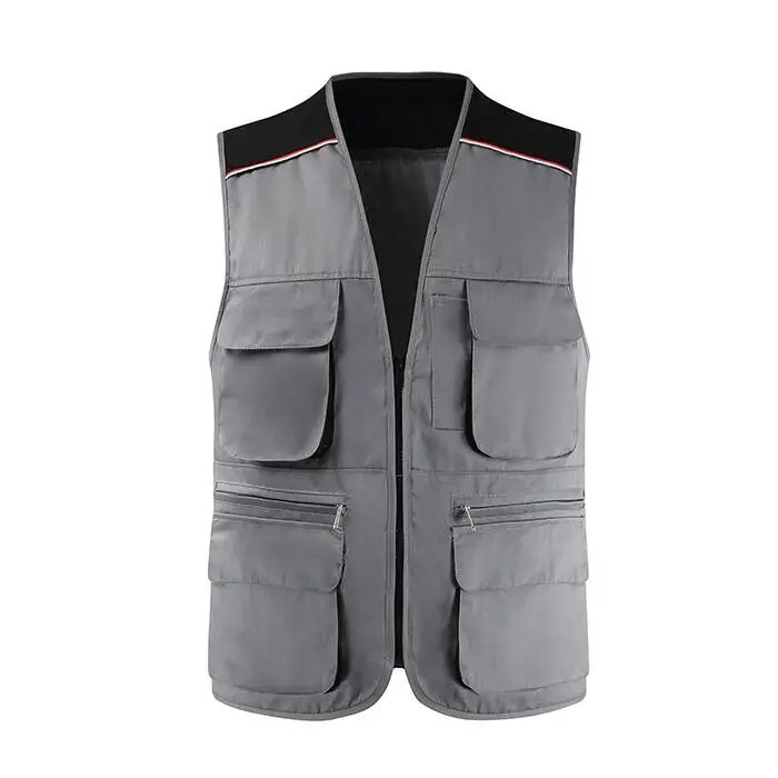 

Warm Work Vest Multi Pockets Antistatic Fashion Multicolor Workshop Safety Labor Protection Metal Zipper Comfortable Work Vest