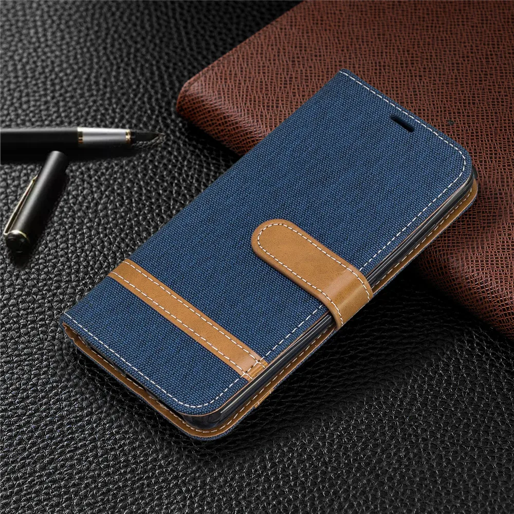 Кожаный чехол для Xiaomi Redmi 7 7A Note K20 Pro джинсовый флип-кошелек чехлы телефонов