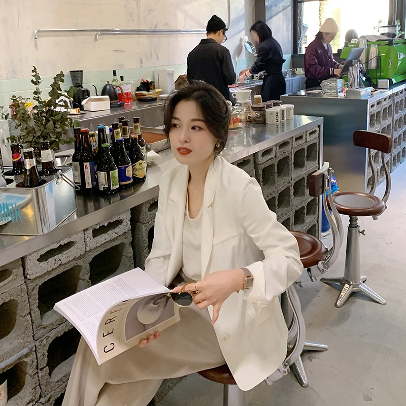 

Summer Women Fashion Office Wear Basic Thin Satin Blazers Coat Long Sleeve Female Outerwear Chic Tops high quality Dropshipping