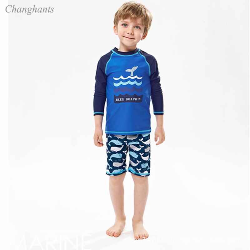 

1-9 лет, одежда для сна для мальчиков из двух предметов купальный костюм синего цвета с толстовки из полеэстра с принтом в виде акулы для мале...