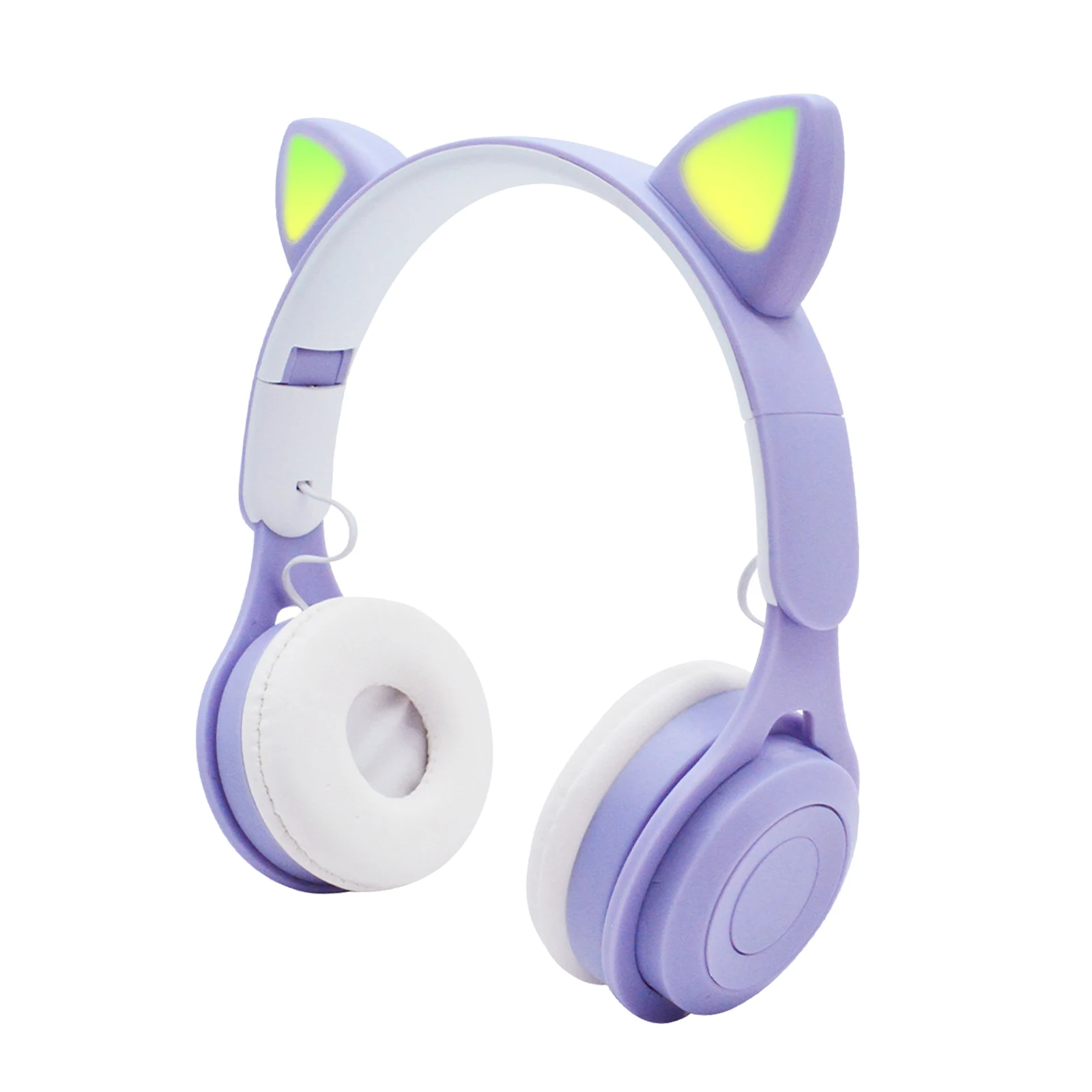 

Wireless Cat Ear Headphones Bluetooth Headset LED Lights Foldable Over Ear Earphone with Microphone Kids Adults School/Tablet/PC