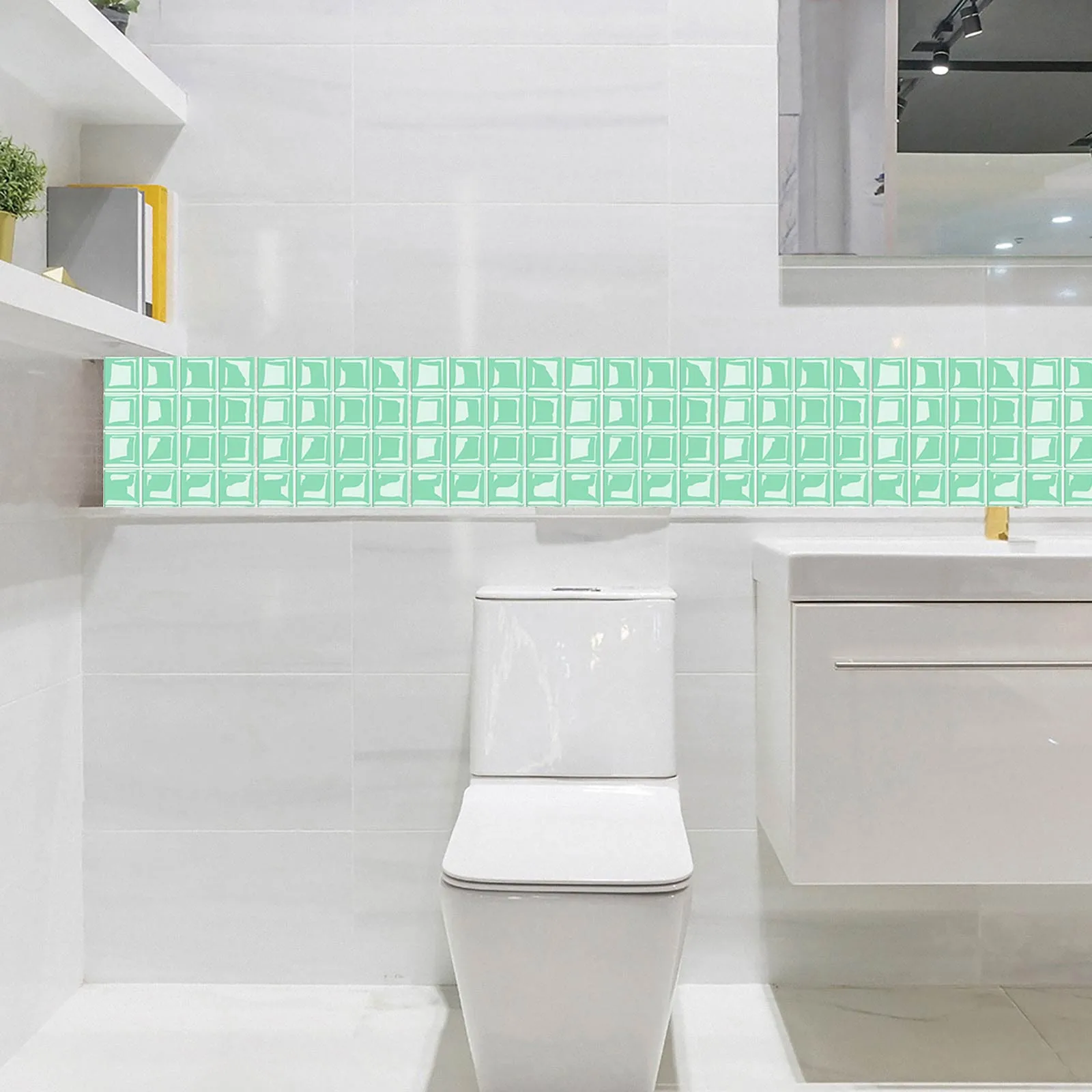 Самоклеящаяся стеклянная 3d наклейка s плитка Diy Наклейка на стену пол для ванной