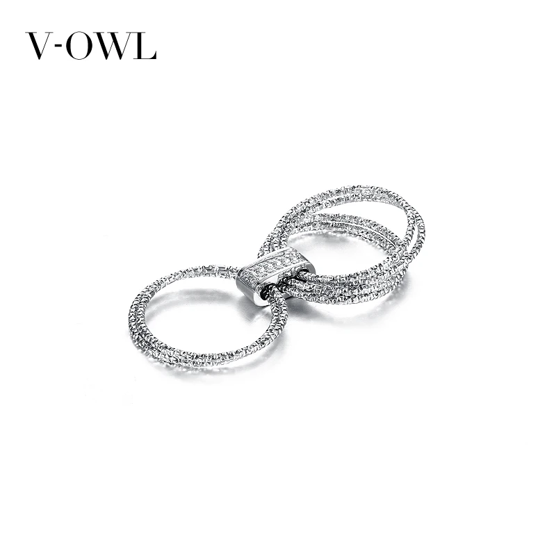 V-Сова мульти-кольцо Комбинации серебро Цвет Титан Сталь кольцо Кольца из