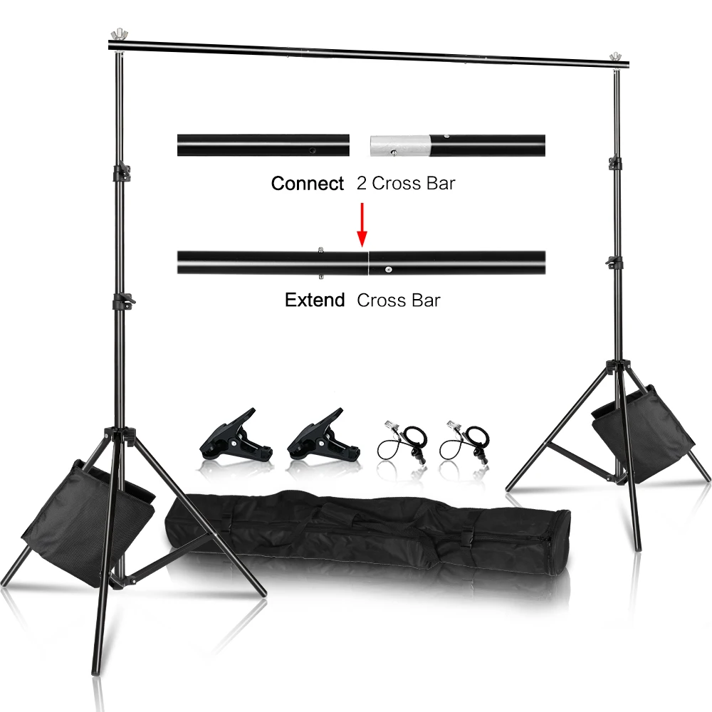 

2.6M X 3M/8.5*10ft Pro Photography Photo Backdrops Background Support System Stands For Photo Video Studio + carry bag