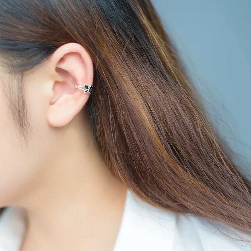 Женские серьги клипсы Trusta из 100% стерлингового серебра 925 пробы с бабочками и