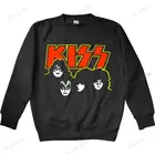 Мужская Осенняя толстовка, черная толстовка с капюшоном Kiss, винтажная теплая толстовка в стиле редкого рок-группы для концерта, 80 reprin, тонкая Стильная мужская толстовка, 1980