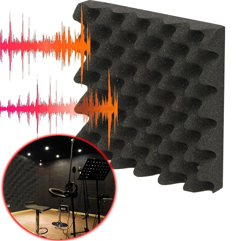 

Studio Acoustic Foam Sound Absorbing Foam Sponge Sound Noise Insulation Bar KTV Wall 9.8x9.8x2 Inch Panel Sealing Strips