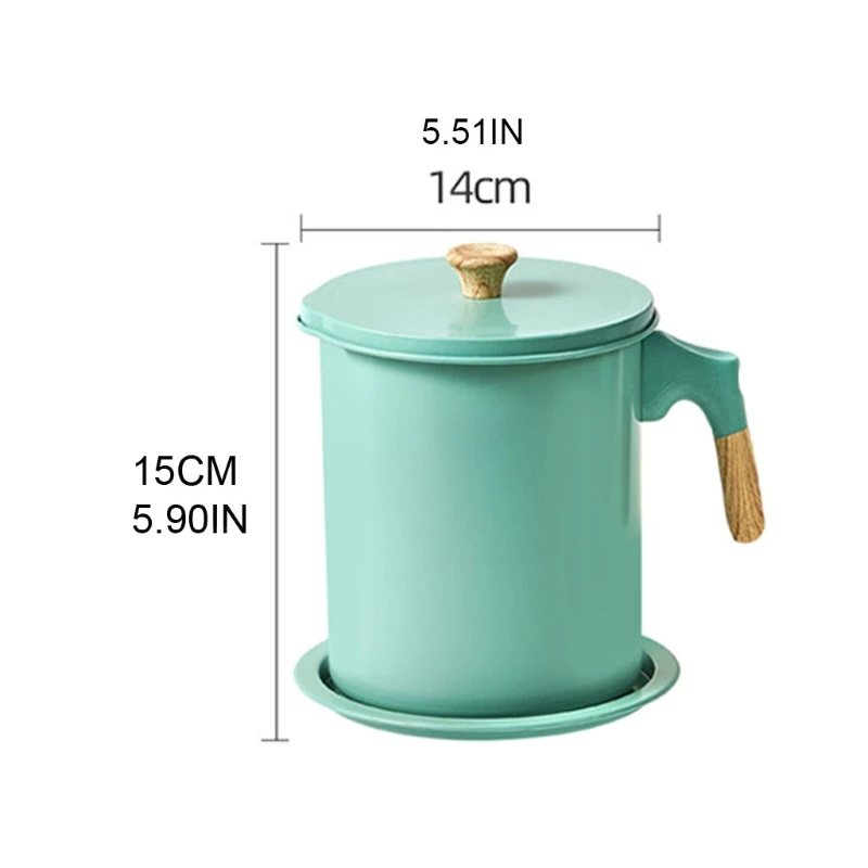 

50LB Oil Strainer Pot 1.4L Stainless Steel Oil Storage Can Container Grease Cooking